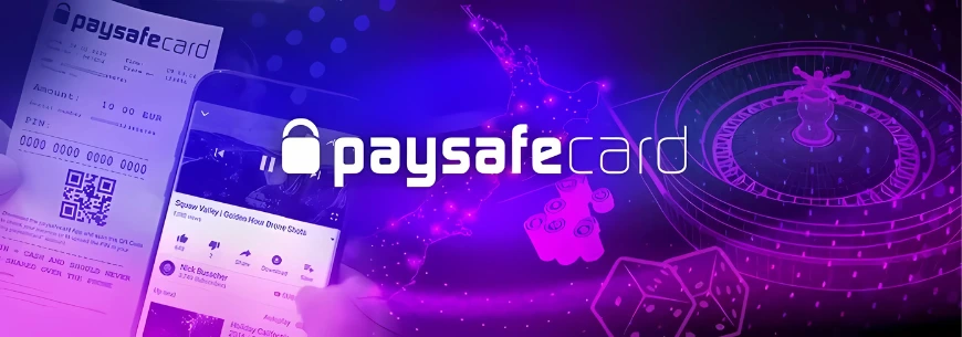 Paysafecard Gutschein, Smartphone und Casino-Symbole – Banner für My Paysafecard Konto