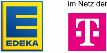 EDEKA und Telekom – Offizielle Partner für Prepaid-Aufladungen Offizielle Logos von EDEKA und Telekom – Prepaid-Guthaben aufladen
